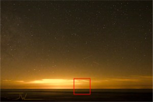 Orange Orb on the horizon.