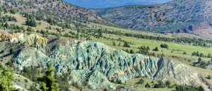 Colorful layers in the ground.