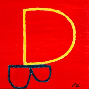 Yellow D Blue B in Crayon